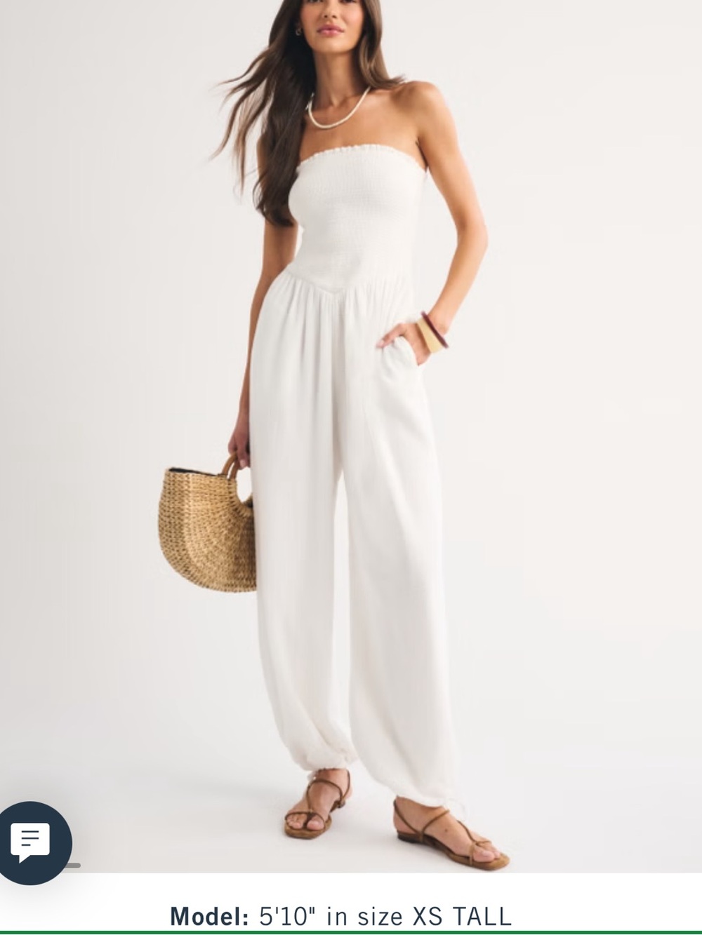 A&F Sydney Smocked Strapless Balloon Leg Jumpsuit